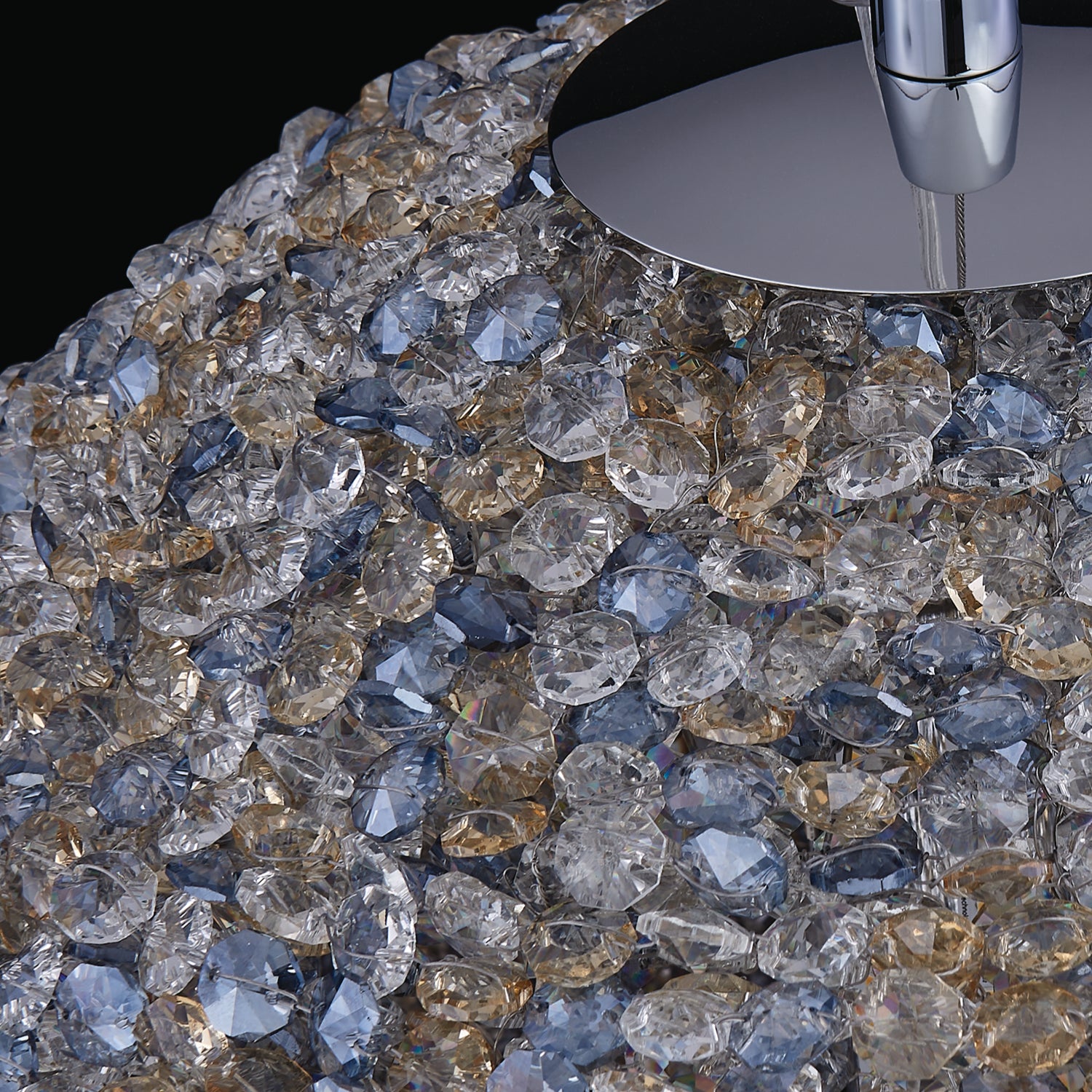 Lina Colorata Crystal Ball Pendant – Polished Chrome