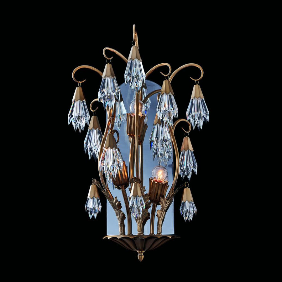 Tulipani Luxury Crystal Wall Sconce – Winter Brass