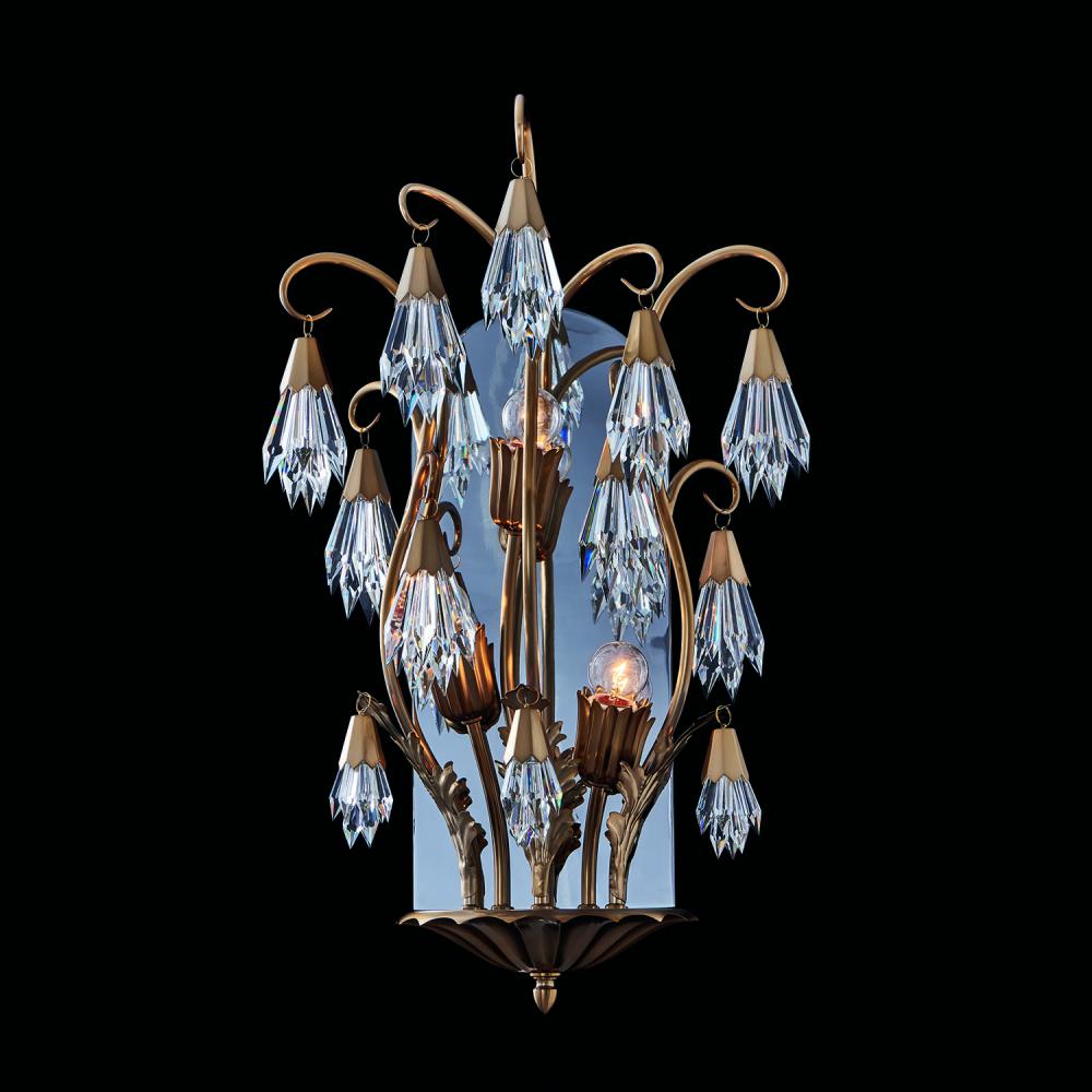 Tulipani Luxury Crystal Wall Sconce – Winter Brass