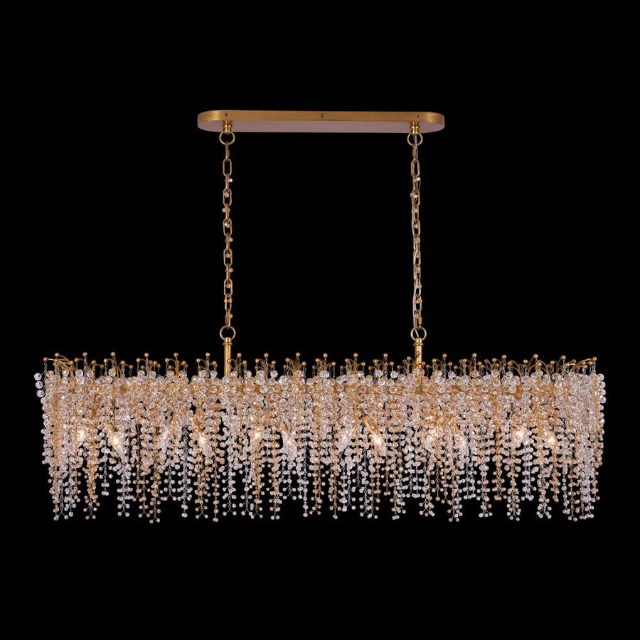 Fuji Luxury Crystal Island Candelier – True Brass
