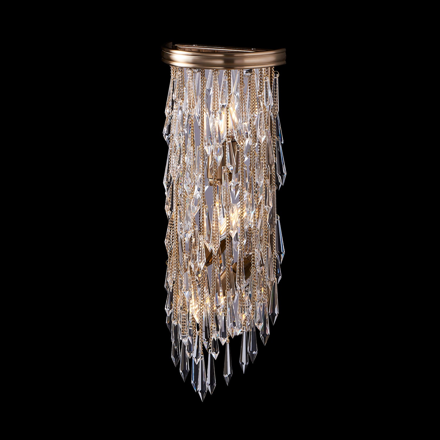 Frangia Gold Wall Sconce – Brushed Champagne Gold by Allegri Crystal