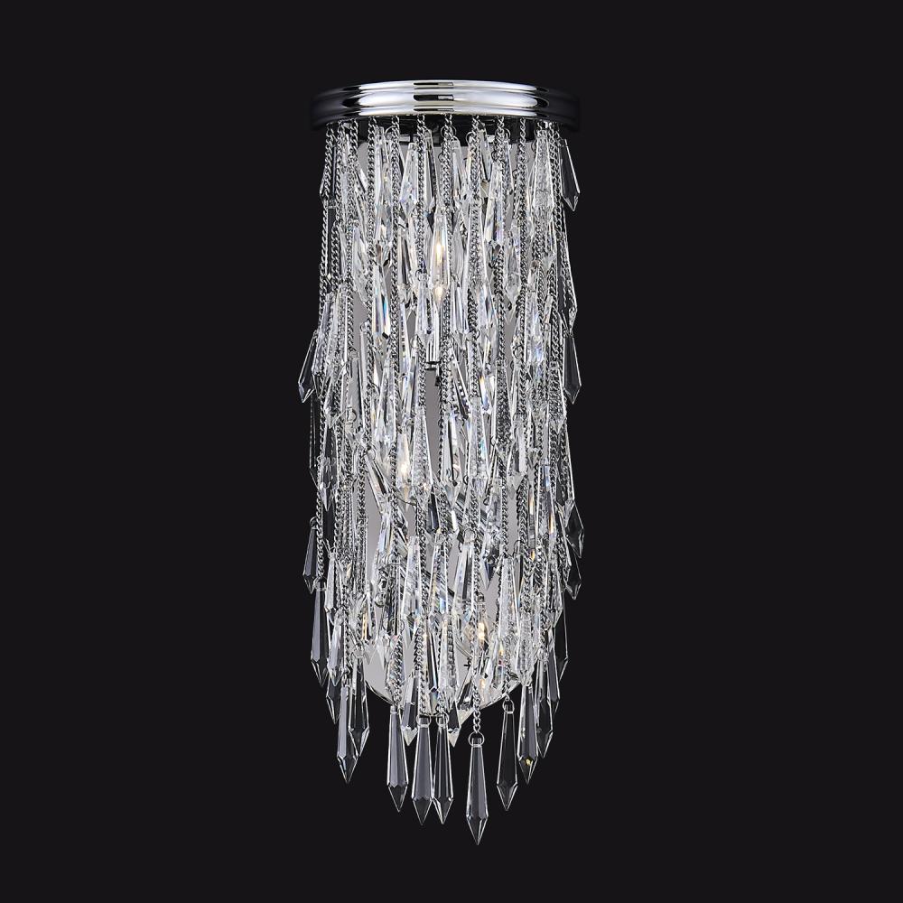 Frangia Luxury Crystal Wall Sconce – Polished Chrome