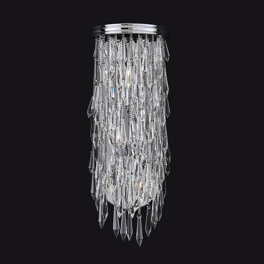 Frangia Luxury Crystal Wall Sconce – Polished Chrome