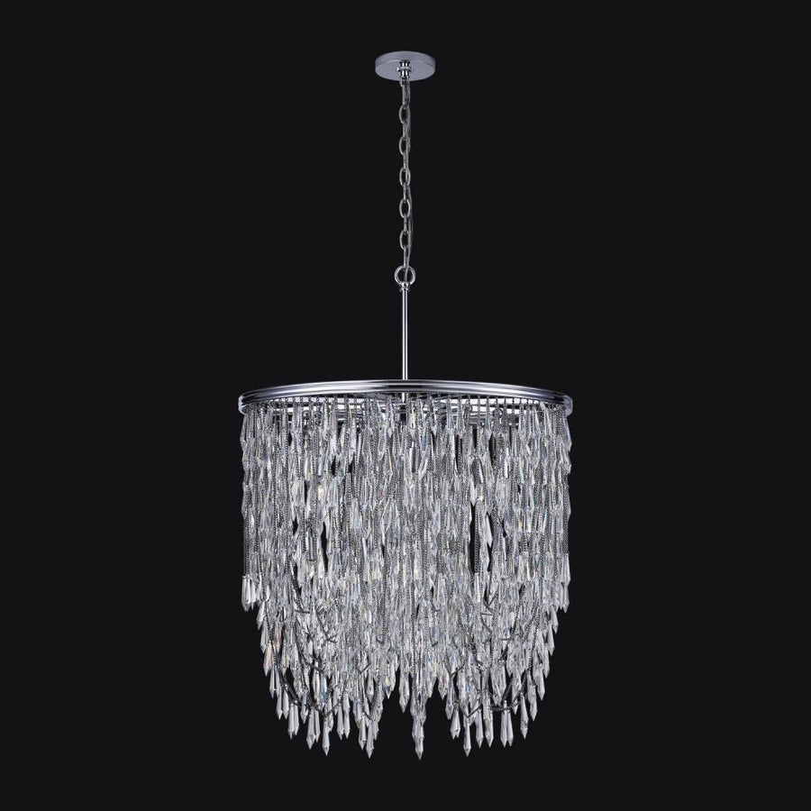 Frangia Luxury Crystal Pendant – Polished Chrome