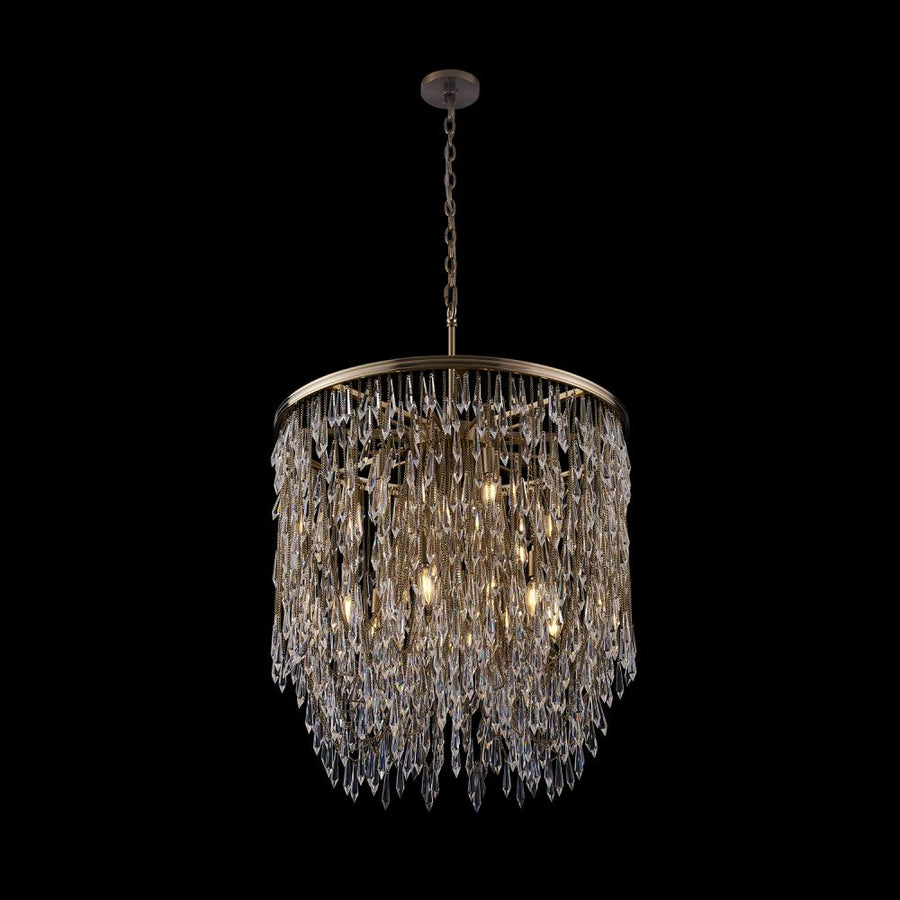 Frangia Luxury Crystal Pendant – Brushed Champagne Gold