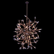 Fiore 34 inch Luxury Crystal Pendant – Pearlized Antique Brass