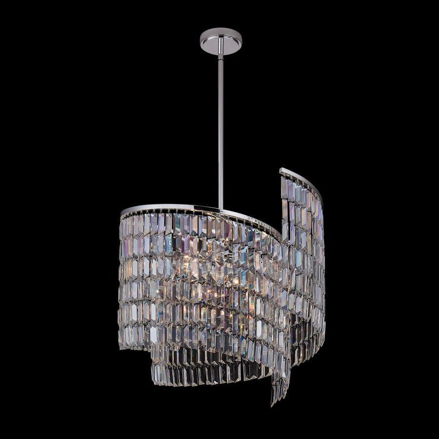 Vortice Luxury Crystal Pendant – Polished Silver