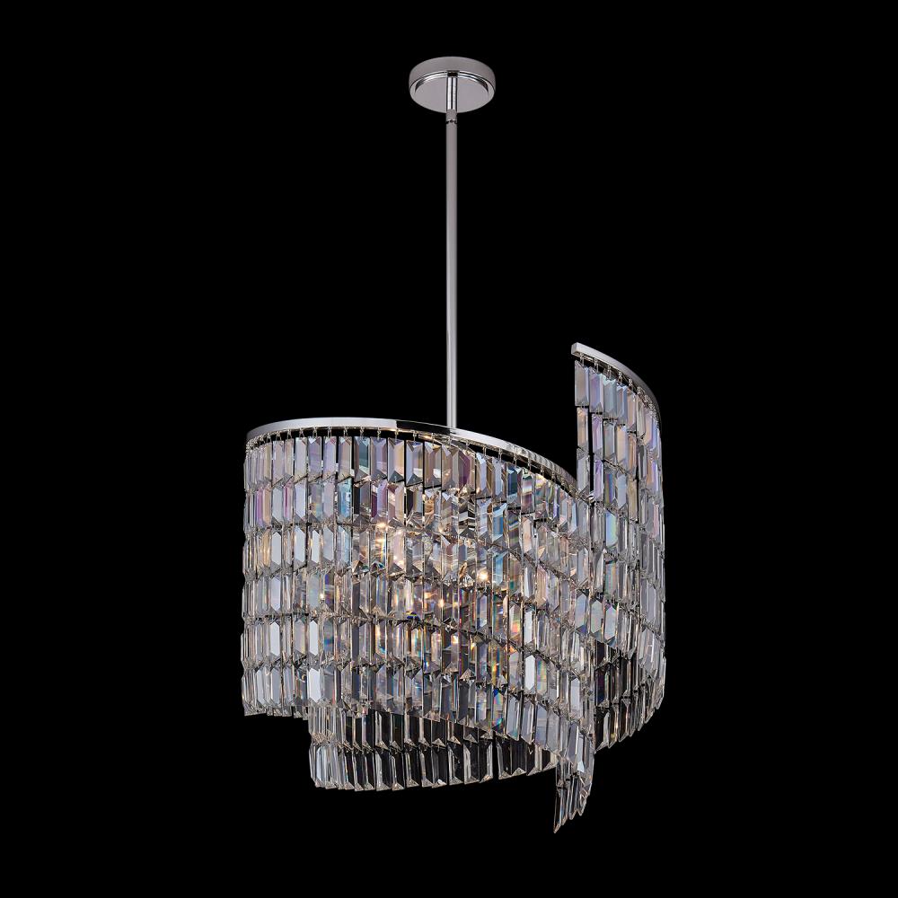 Vortice Luxury Crystal Pendant – Polished Silver