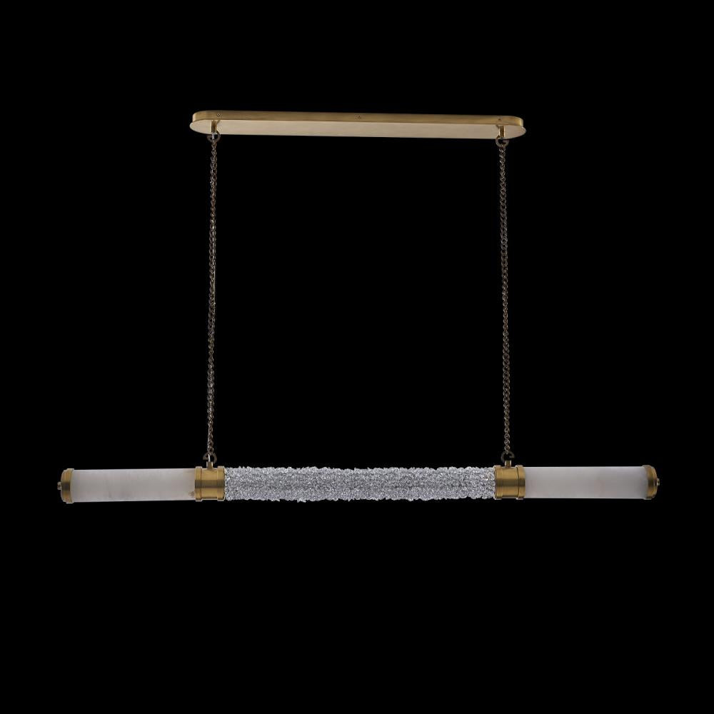 Tubo Luxury Crystal Island Candelier – Natural Brass