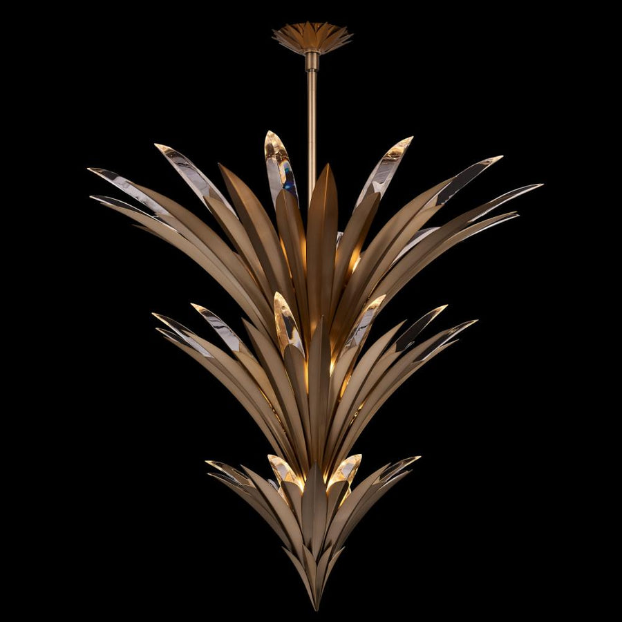 Roche Luxury Crystal Pendant – Winter Brass