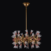 Bella Luxury Crystal 26 inch Candelabra Pendant - Aged Brass
