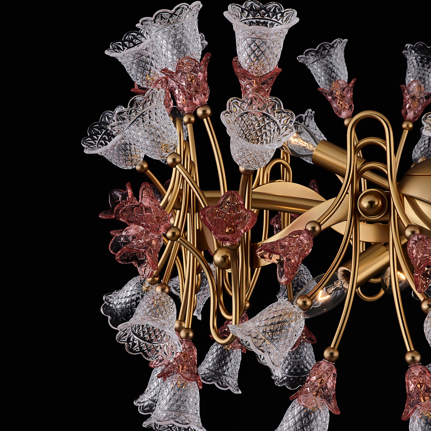 Bella Luxury Crystal 26 inch Candelabra Pendant - Aged Brass