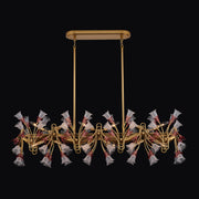 Bella Luxury Crystal Island Candelabra Pendant Light - Antique Brass