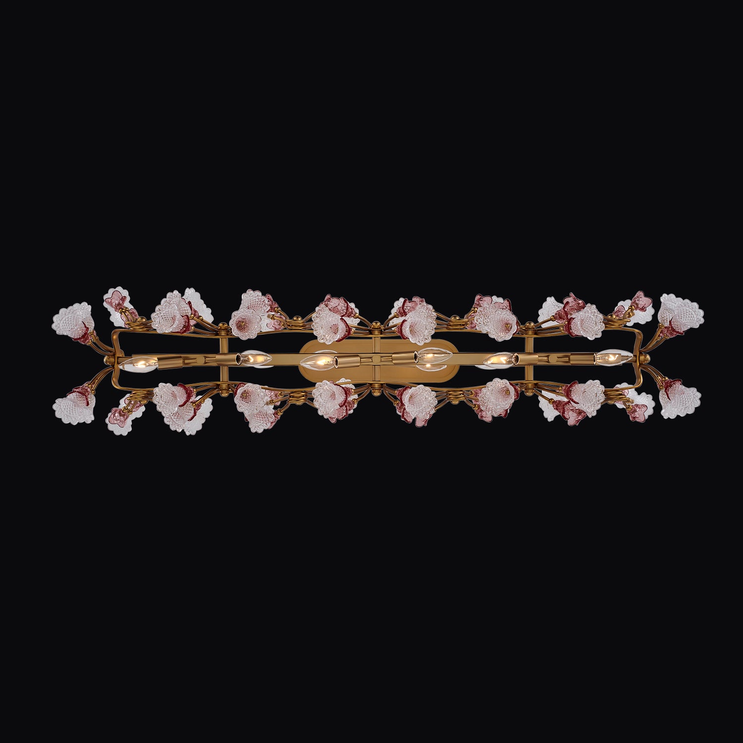 Bella Luxury Crystal Island Candelabra Pendant Light - Antique Brass