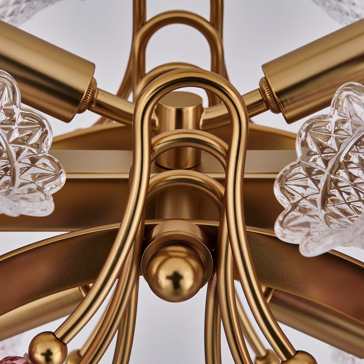 Bella Luxury Crystal Island Candelabra Pendant Light - Antique Brass