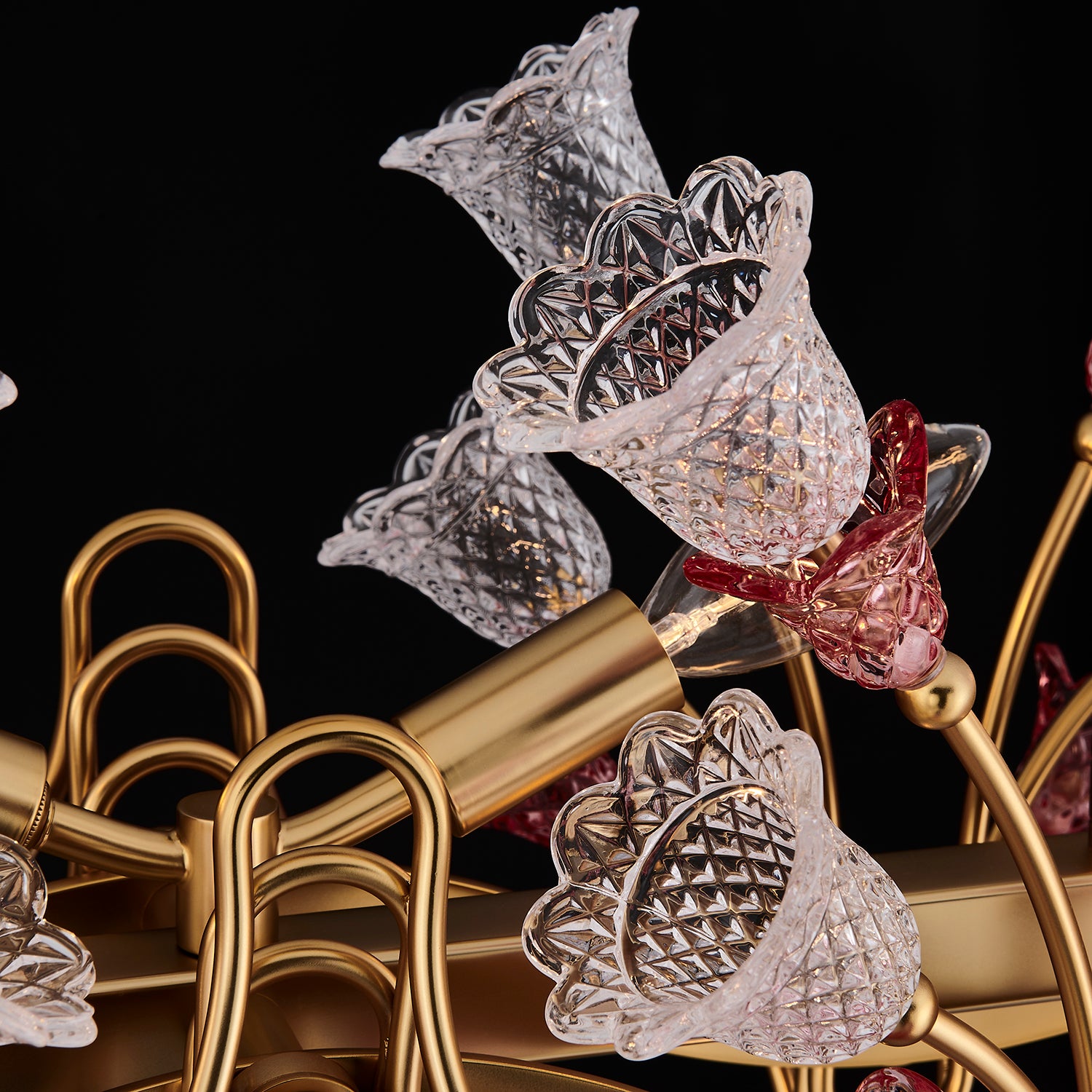 Bella Luxury Crystal Island Candelabra Pendant Light - Antique Brass