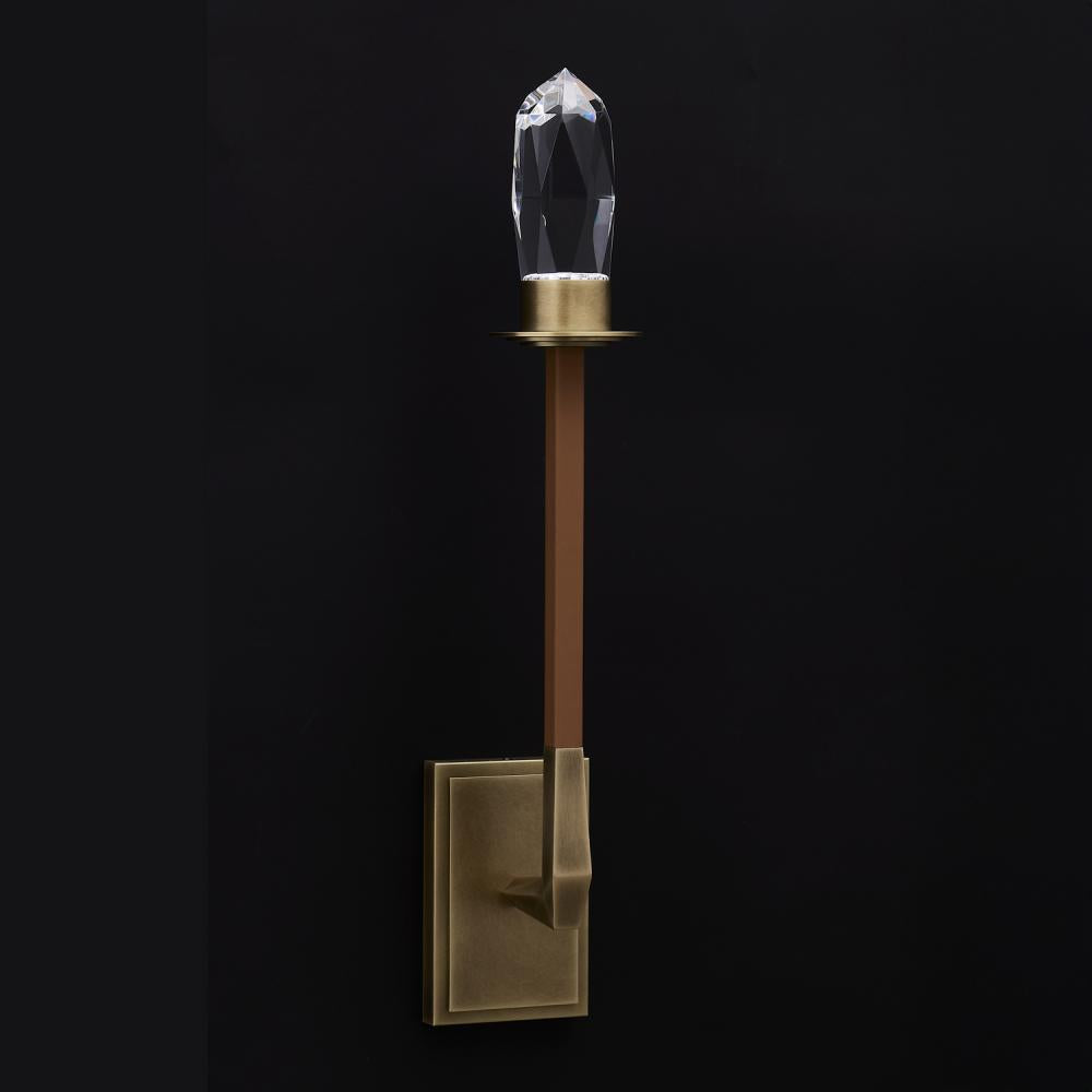 Misto Luxury Crystal Wall Sconce – Satin Brass