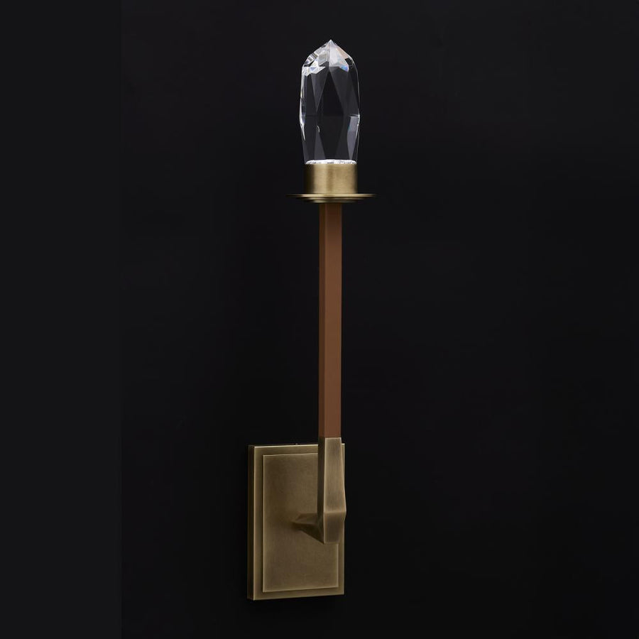 Misto Luxury Crystal Wall Sconce – Satin Brass