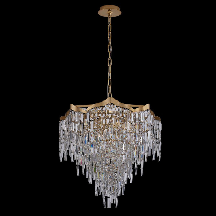 Cadere Luxury Crystal Foyer Light – Two Tone 18K Gold