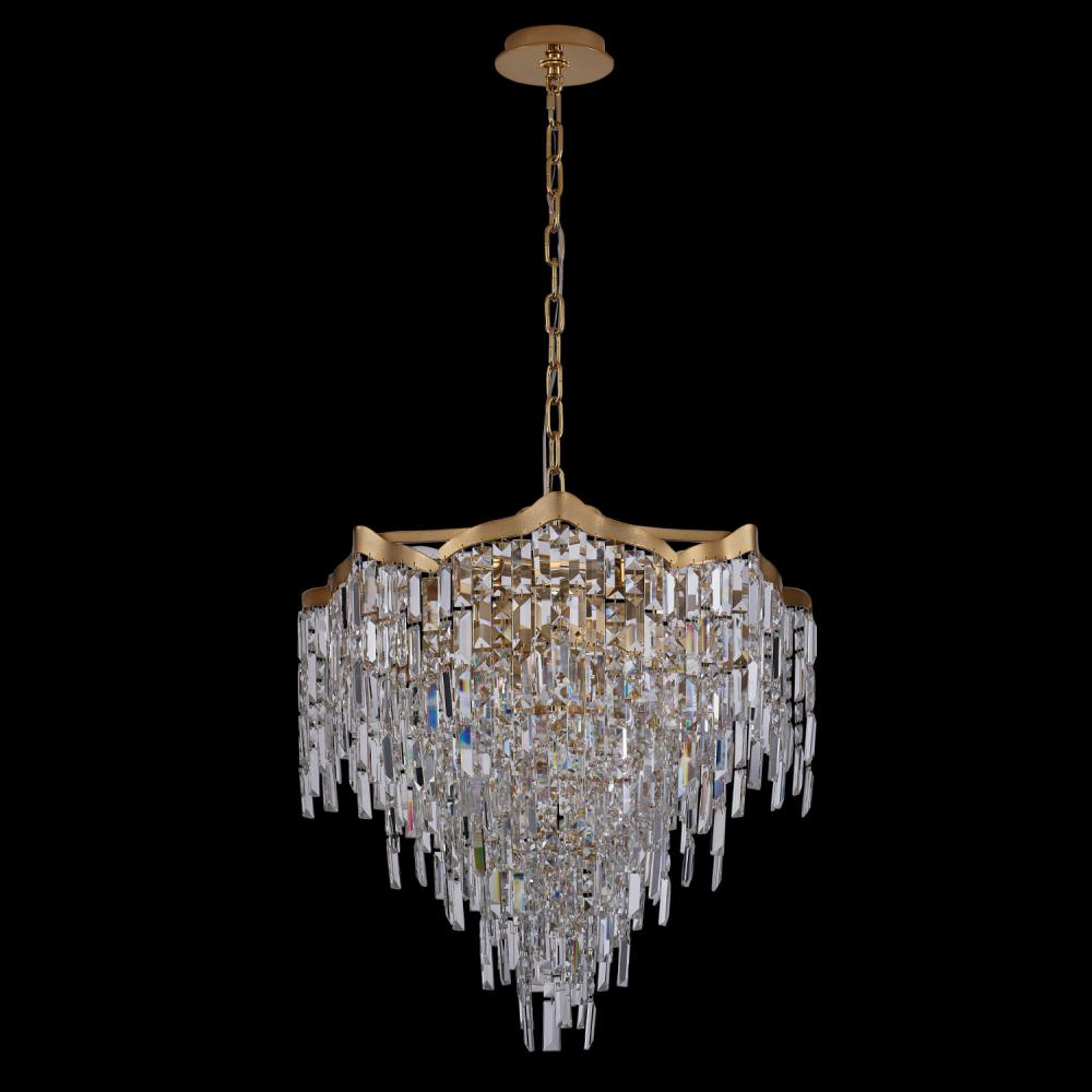Cadere Luxury Crystal Foyer Light – Two Tone 18K Gold