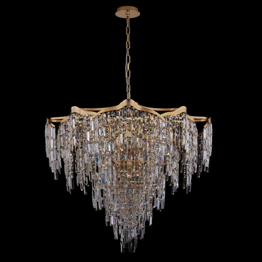 Cadere Luxury Crystal Chandelier – Two Tone 18K Gold