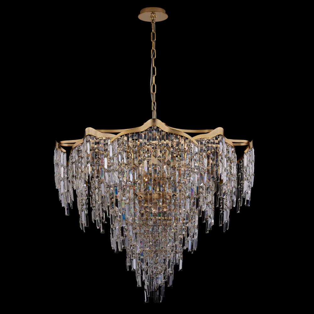 Cadere Luxury Crystal Chandelier – Two Tone 18K Gold