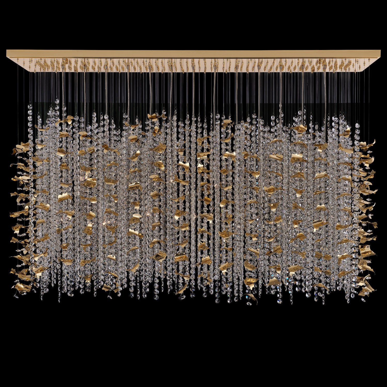 Floating Leaves Custom Flush Pendant – 18K Gold