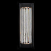 Cilindro  Esterno 28 inch Outdoor Wall Sconce – Matte Black,  Firenze Crystal