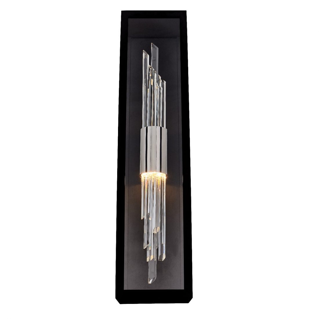 Lucca Esterno 30" Outdoor Sconce – Matte Black by Allegri Crystal