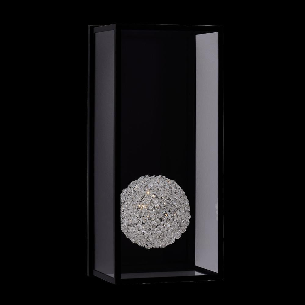 Lina Esterno Luxury Crystal Outdoor Wall Sconce – Matte Black
