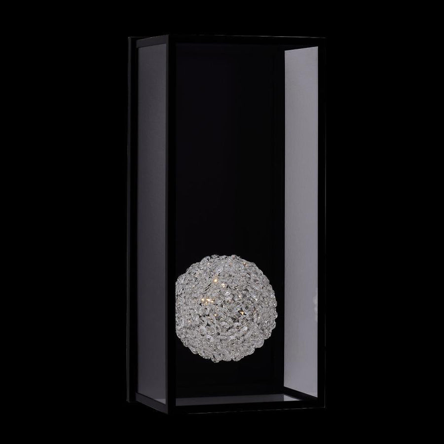 Lina Esterno Luxury Crystal Outdoor Wall Sconce – Matte Black