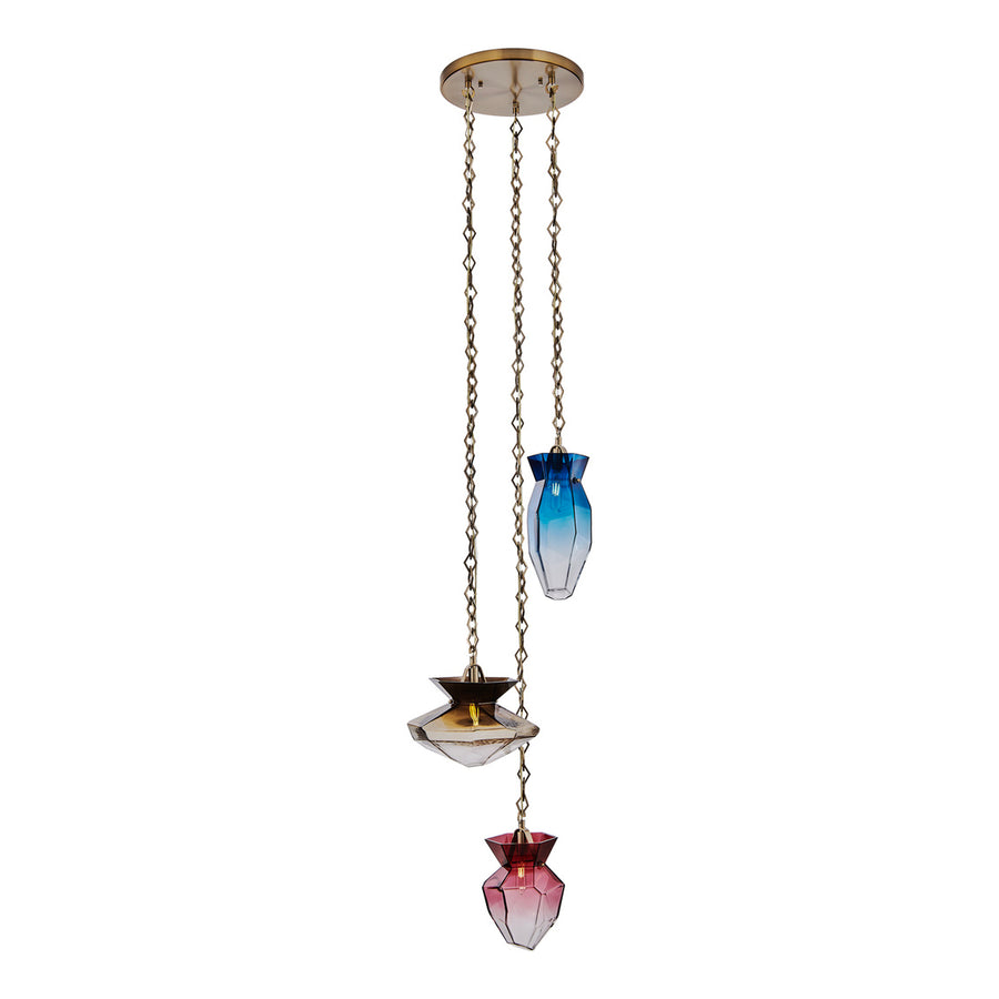 Bolsa 21.25-in 3 Light (40-watt) Winter Brass Chandelier