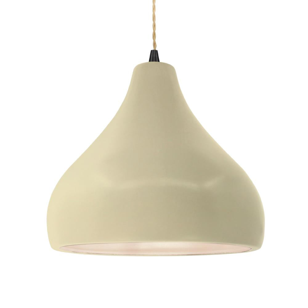 Justice Design Group RADIANCE CER-6565-VAN-MBLK-BEIG-TWST-LED1-700 Pendant - Vanilla Gloss