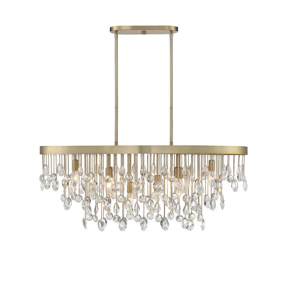 Livorno 8-Light Oval Chandelier in Noble Brass