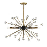 Ariel 6-Light Chandelier in Como Black with Gold Accents