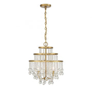 Luna 3-Light Mini Chandelier in Warm Brass