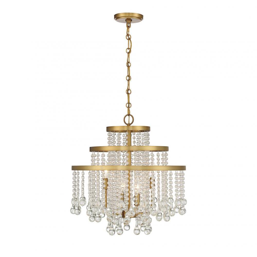 Luna 4-Light Chandelier in Warm Brass