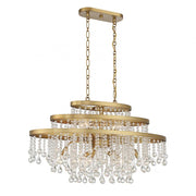 Luna 10-Light Oval Chandelier in Warm Brass