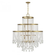 Luna 15-Light Chandelier in Warm Brass