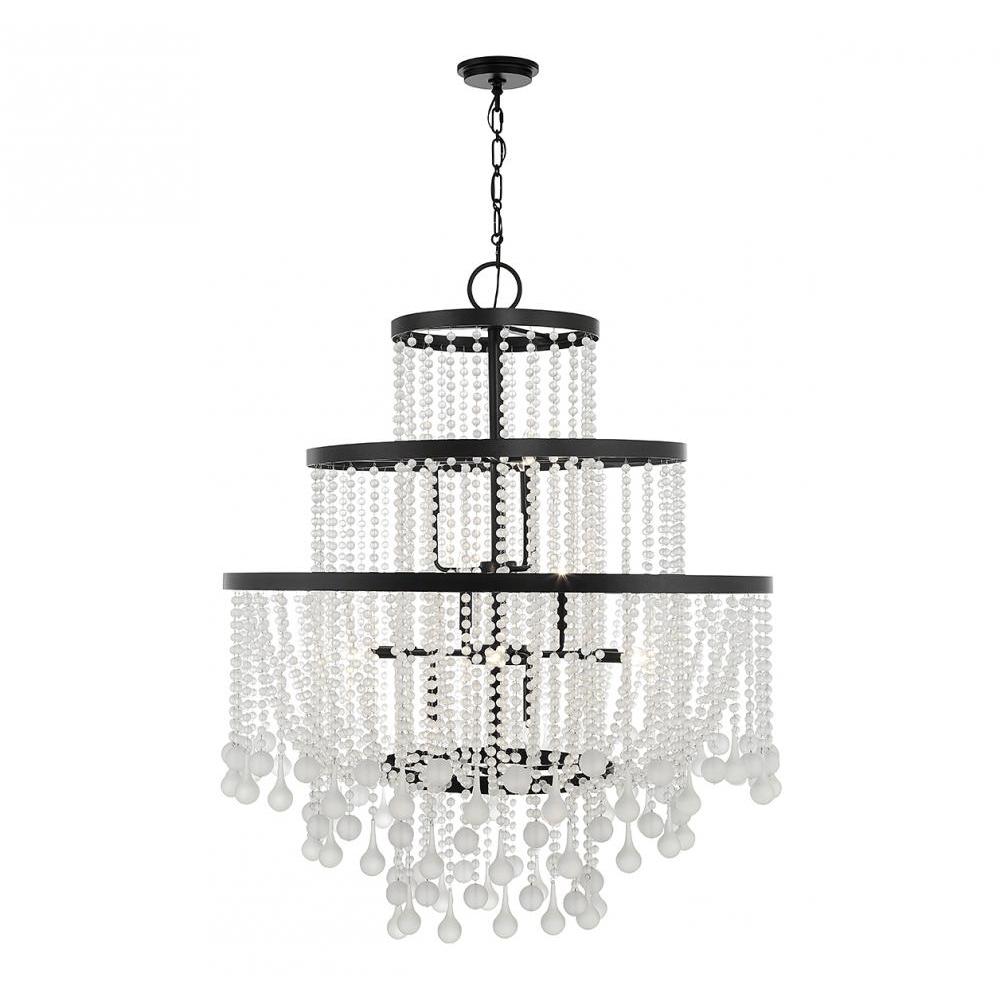 Luna 15-Light Chandelier in Matte Black