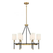 Tivoli 6-Light Chandelier in Matte Black with Warm Brass Accents