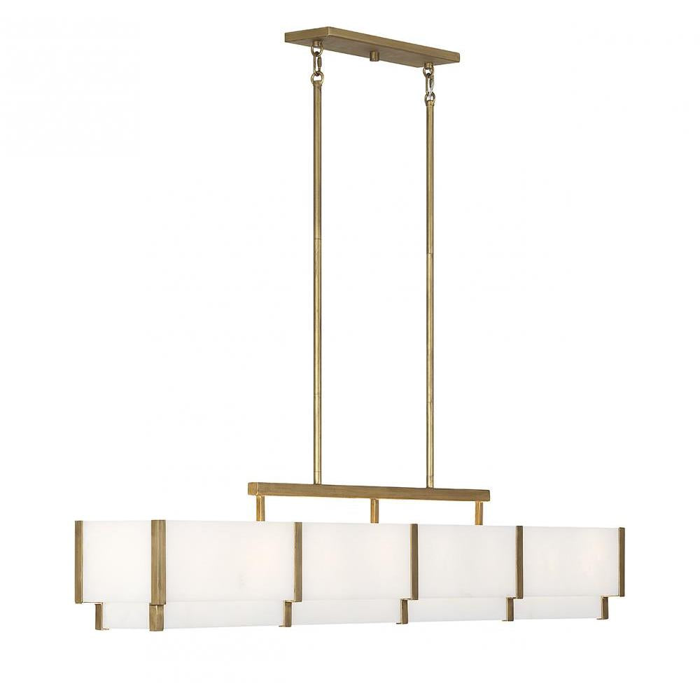 Orleans 8-Light Linear Chandelier in Distressed Gold
