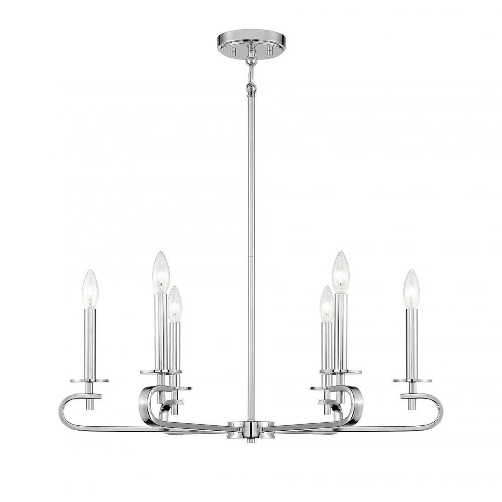 Torino 6-Light Chandelier in 
Polished Nickel
