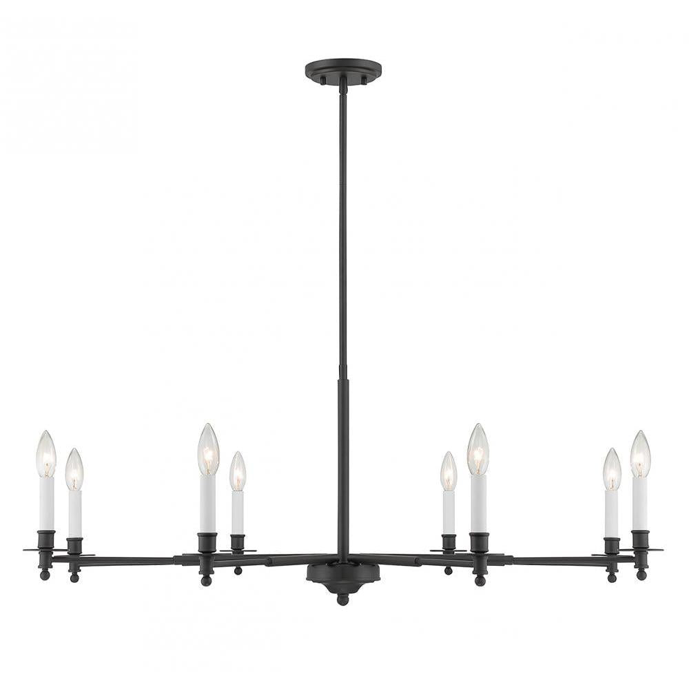 Jasmine 8-Light Chandelier in Matte Black