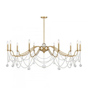 Mariposa 10-Light Chandelier in Warm Brass