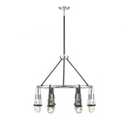 Denali 6-Light LED Chandelier in Matte Black with Polished Chrome Accents