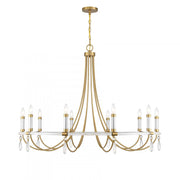 Mayfair 10-Light Chandelier in Warm Brass and Chrome