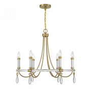 Mayfair 6-Light Chandelier in Warm Brass and Chrome