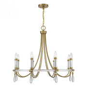Mayfair 8-Light Chandelier in Warm Brass and Chrome