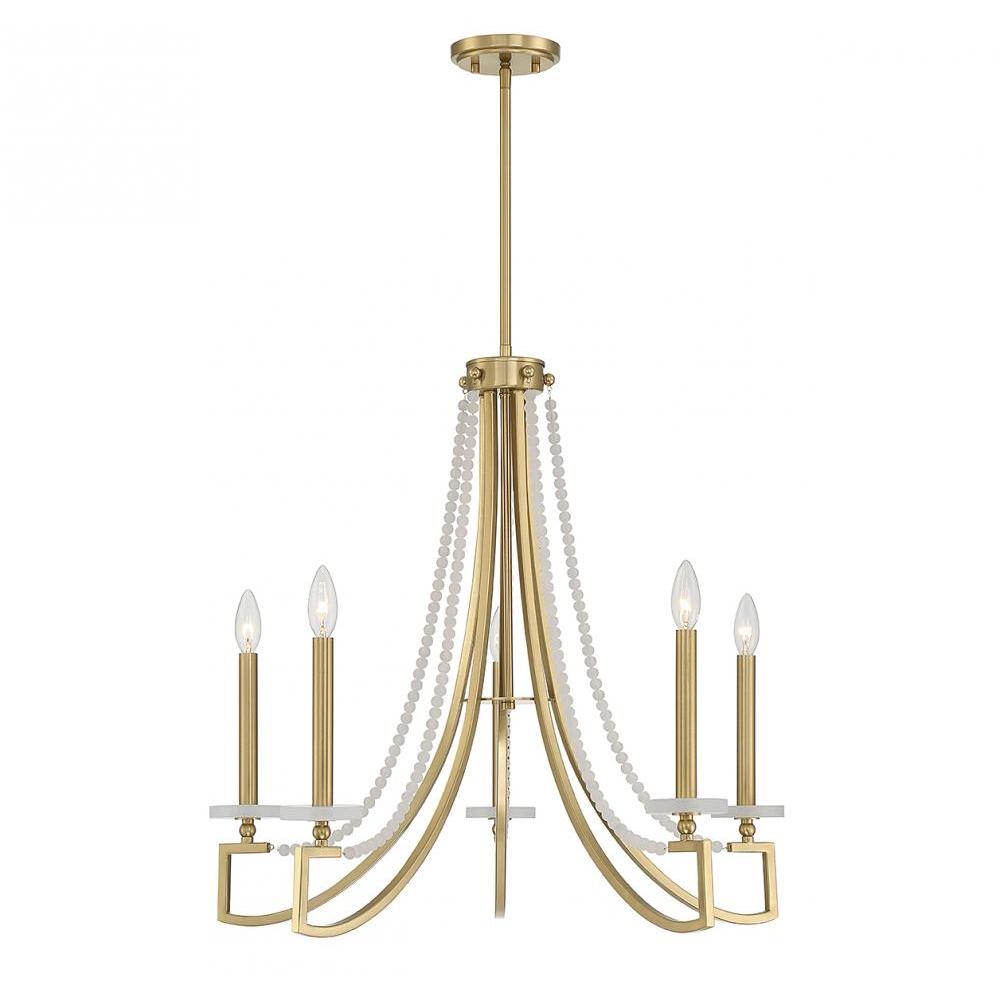 Helen 5-Light Chandelier in Warm Brass